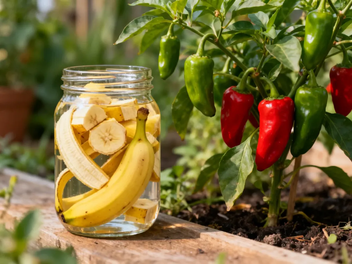 Skórki banana przygotowane do sporządzenia nawozu dla papryki