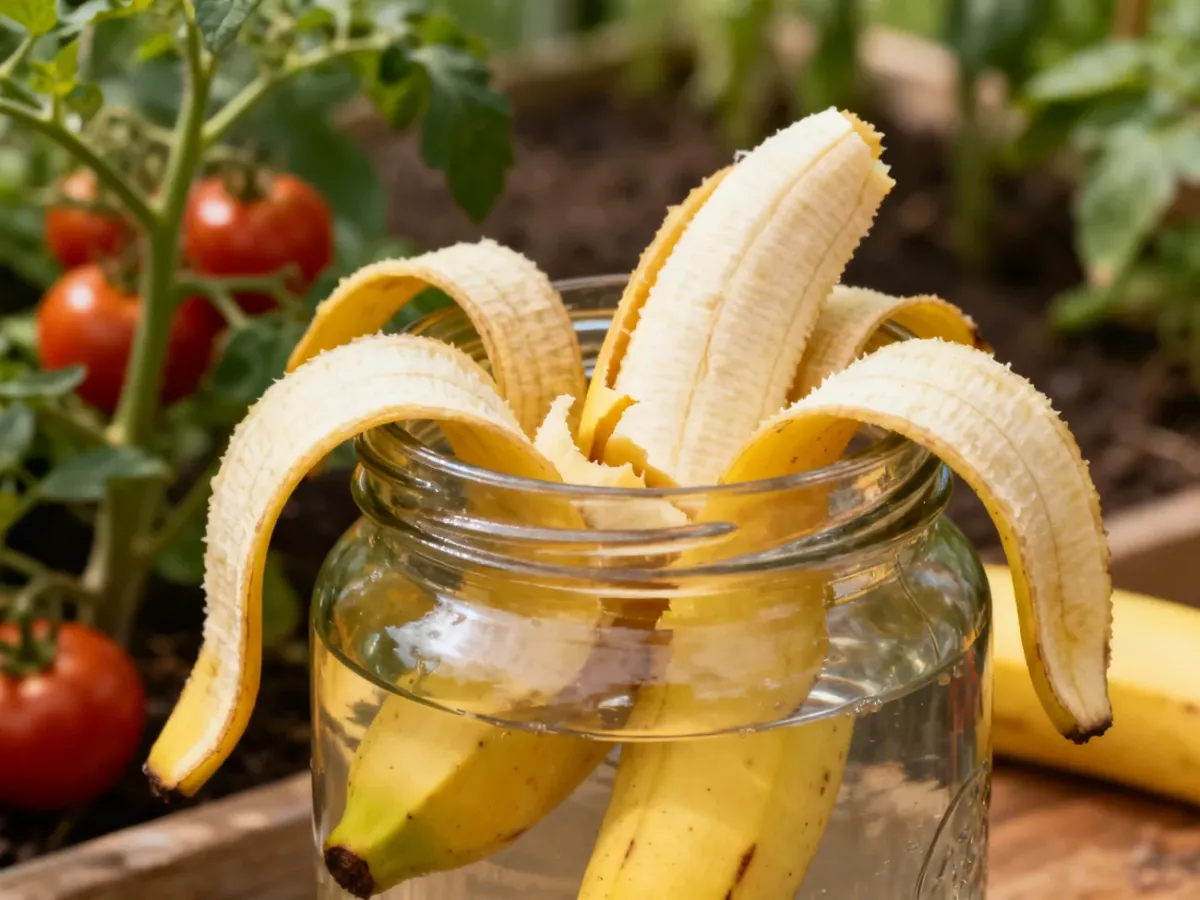 Przygotowywanie gnojówki z bananowych skórek